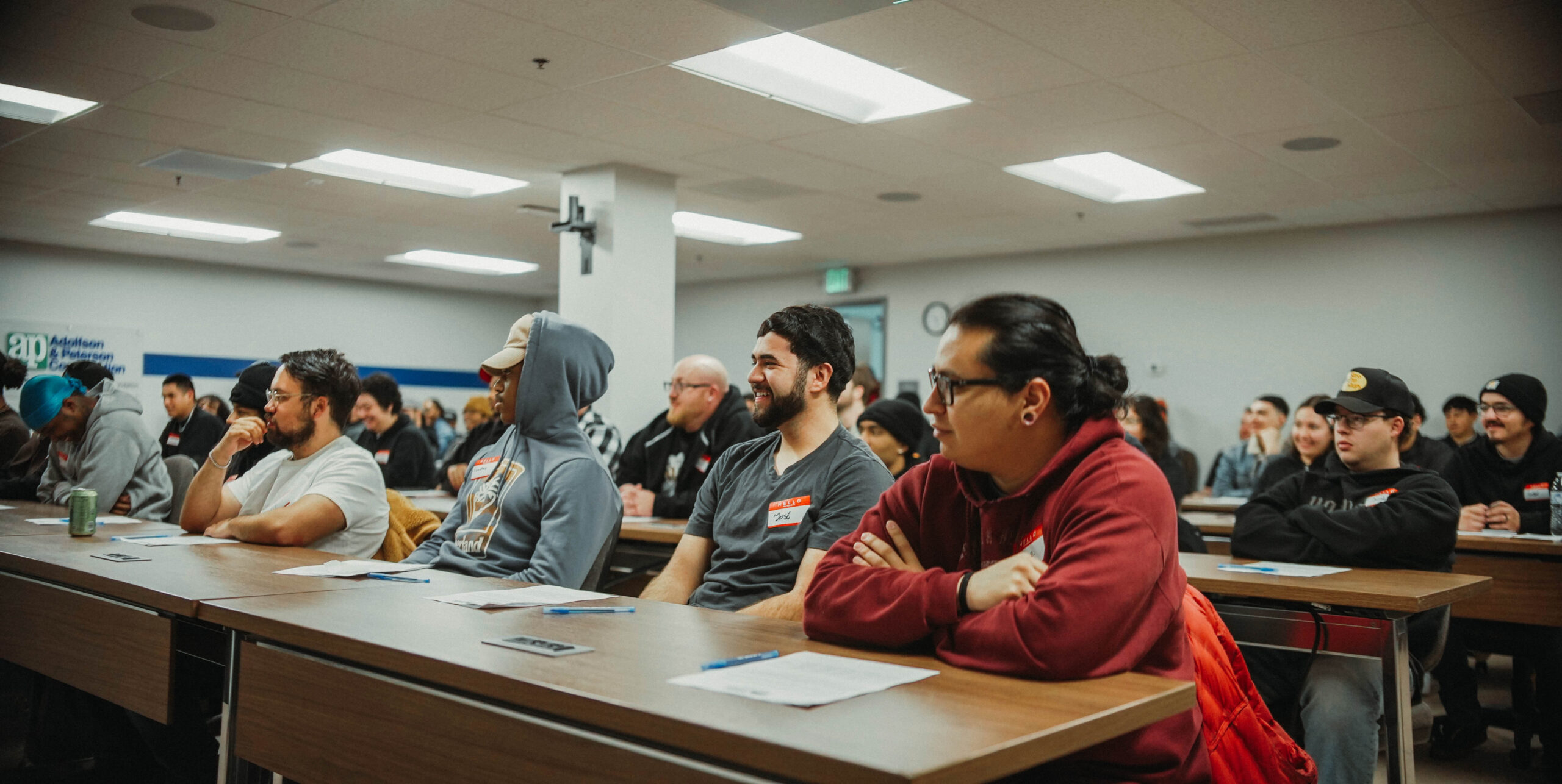 Students in a classroom, they are listening to a lecture